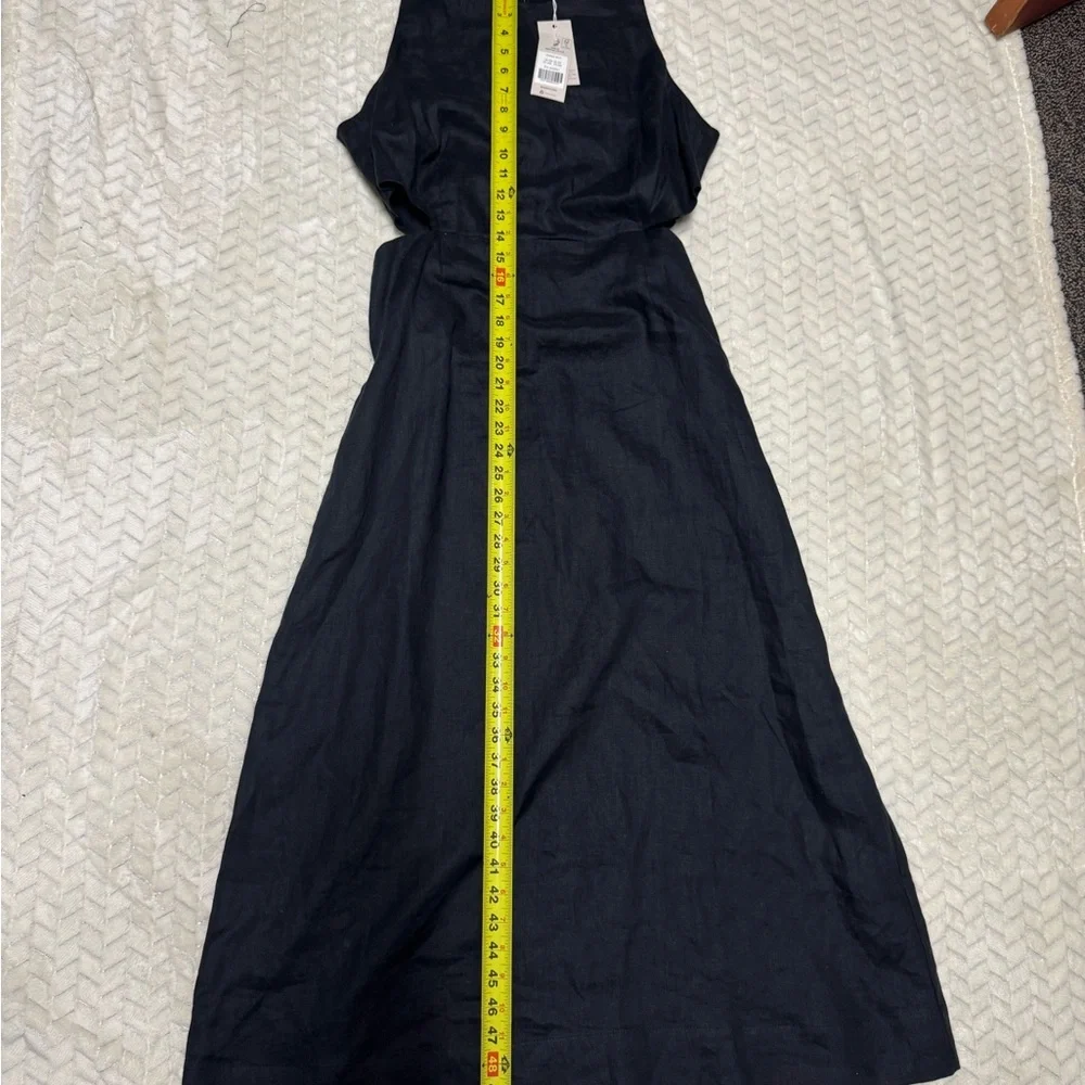 Boden cutout midi‎ maxi dress linen cotton sleeveless lightweight black siz...14